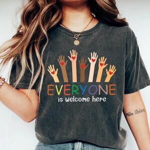 Everyone Is Welcome Here Teacher Shirt, Inclusion Equality School Tee